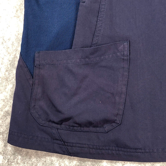 Beyond Scrubs Top Womens Medium Navy Blue V Neck 2 Pocket Stretch Style 5100SB - Picture 6 of 13